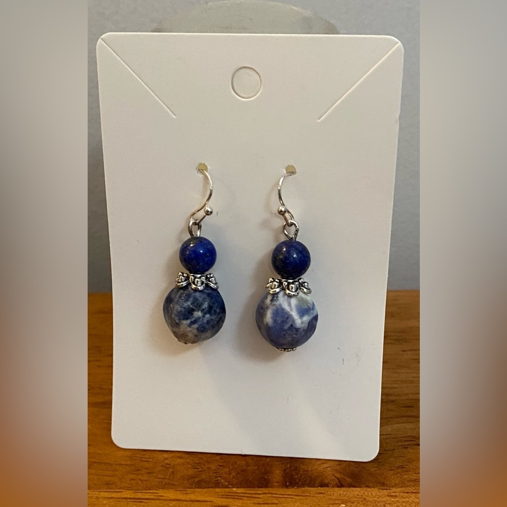 NEW Blue Sodalite & Lapis Lazuli earrings
